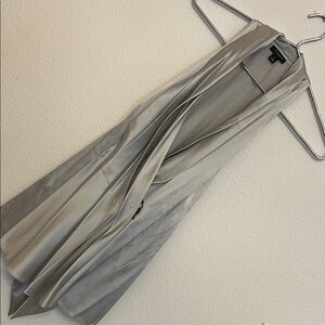 Silk holiday pleated front top. Tie back ultra luxurious feel - low neck top